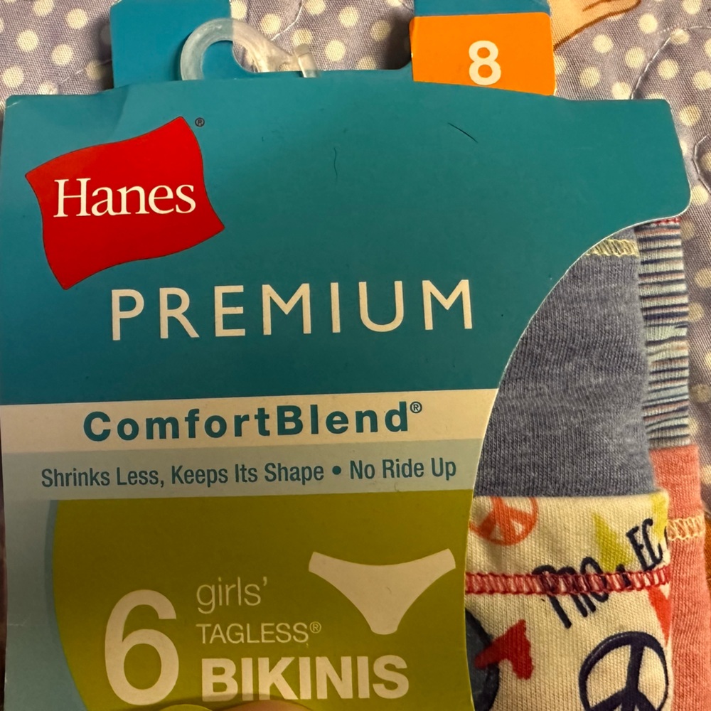 NEW in package Hanes Premium ComfortBlend Girls' Bikinis - Multicolor
